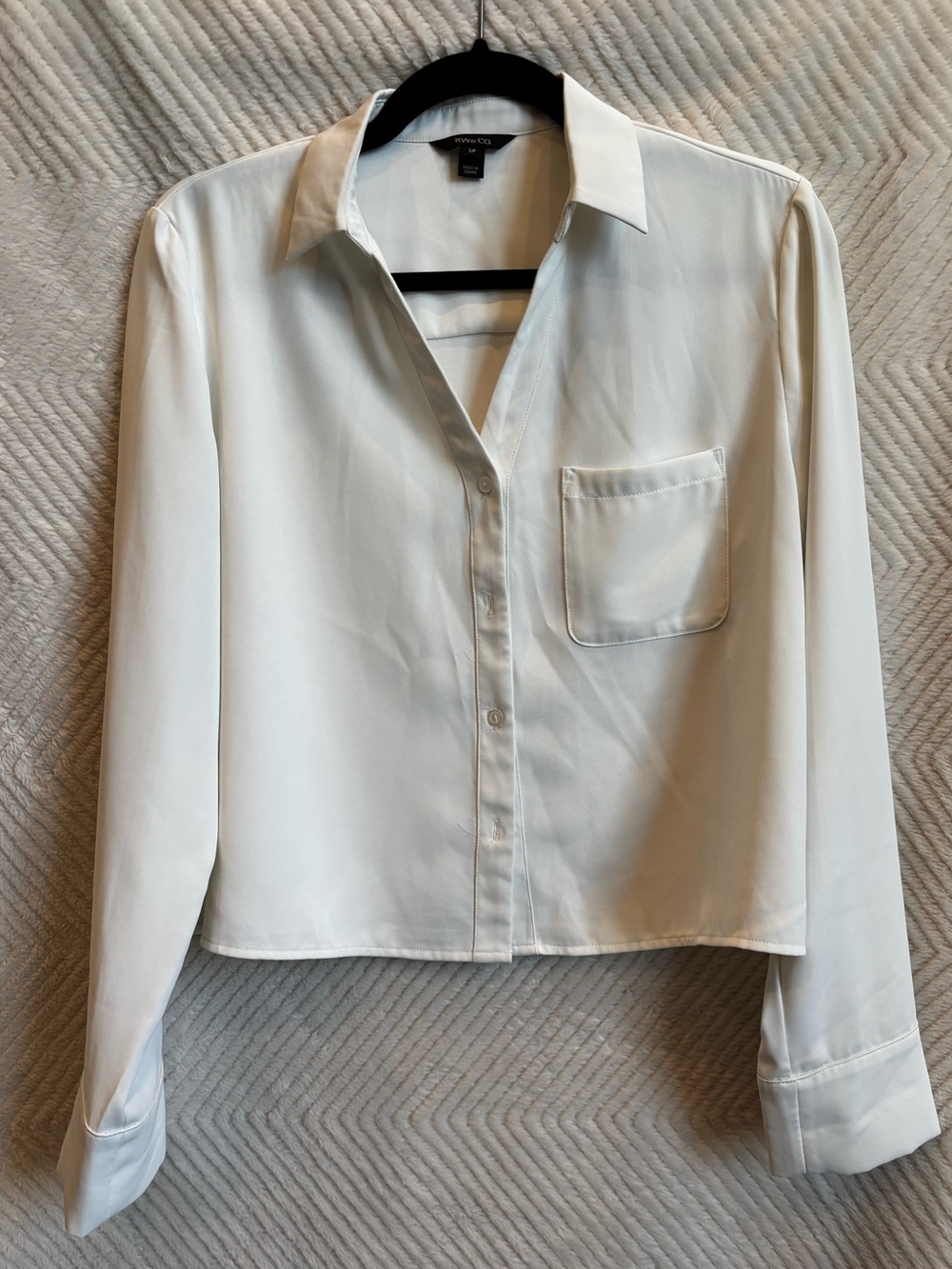 RW&CO White Button Front Blouse Size S/P